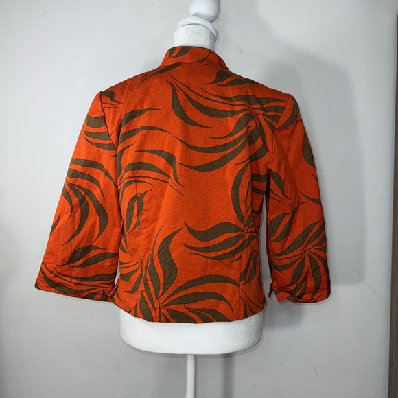 Orange Patterned Women's Jacket - Picture 3 of 3